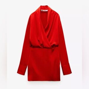NWT! ZARA STUDIO Woman’s Short Mini Dress - Limited Edition RED Sz MED 2542/731